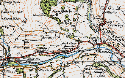 Old map of Weardale in 1925