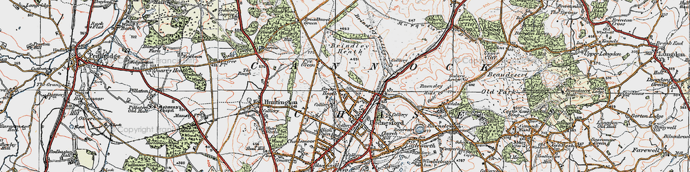 Old map of Green Heath in 1921