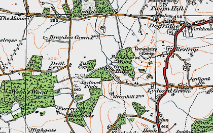 Old map of Green Hill in 1919