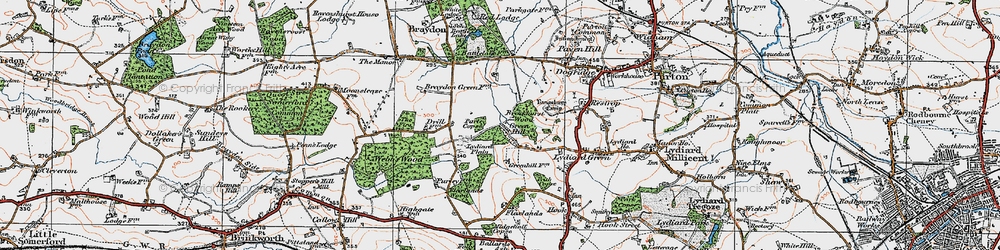 Old map of Brockhurst Wood in 1919