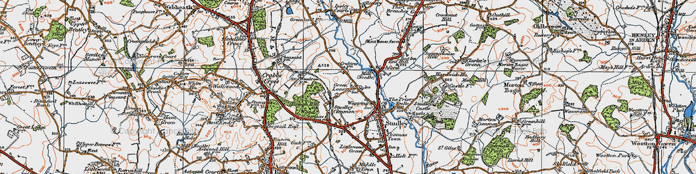 Old map of Green Lane in 1919
