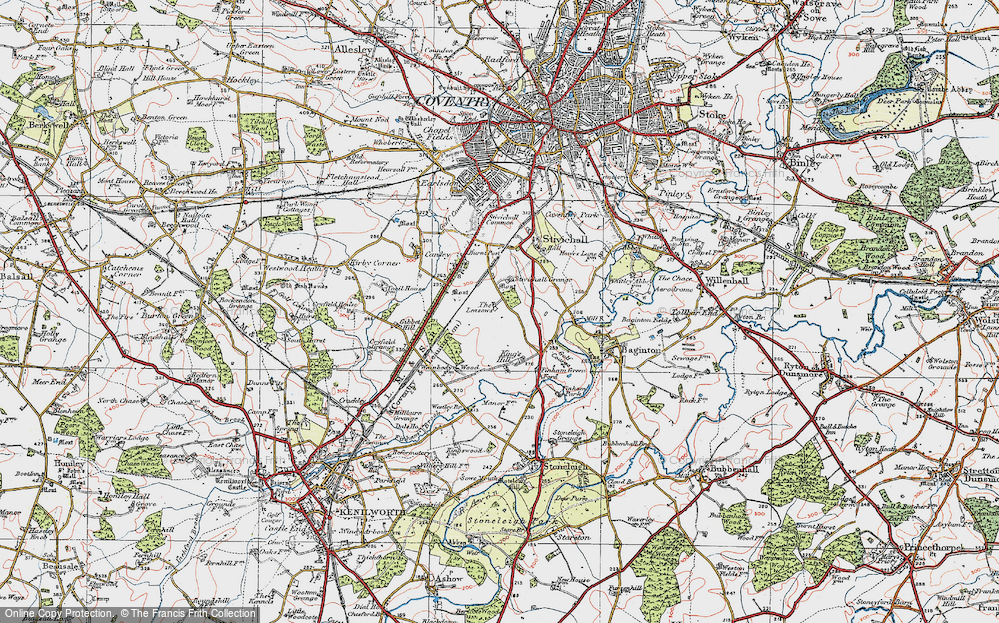 Old Map of Green Lane, 1920 in 1920