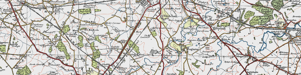 Old map of Green Lane in 1920