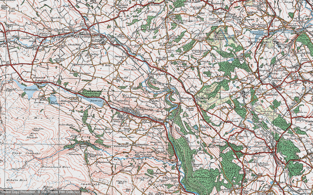 Old Map of Green Moor, 1924 in 1924