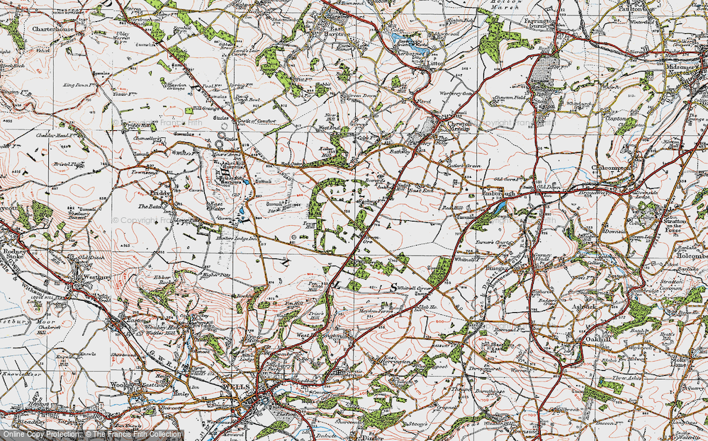 Old Map of Green Ore, 1919 in 1919