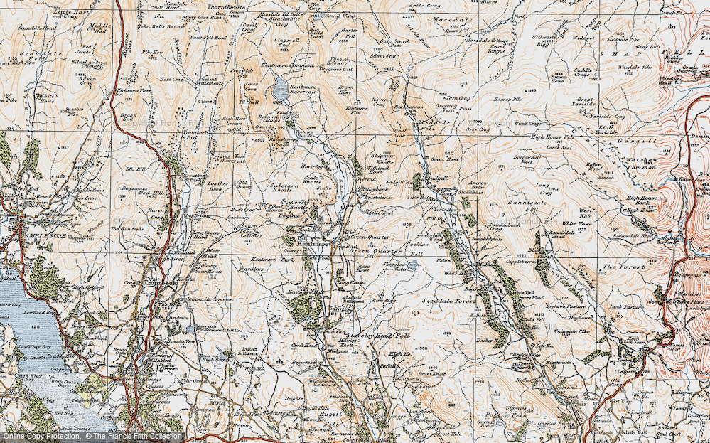 Old Map of Historic Map covering Birk Rigg in 1925
