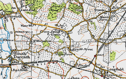Old map of Green Street Green in 1920