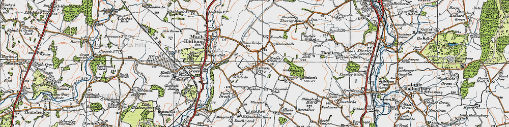 Old map of Green Tye in 1919