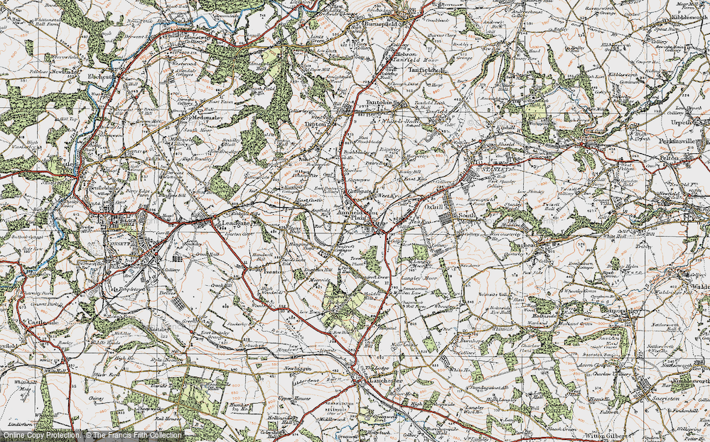 Old Map of Greencroft, 1925 in 1925