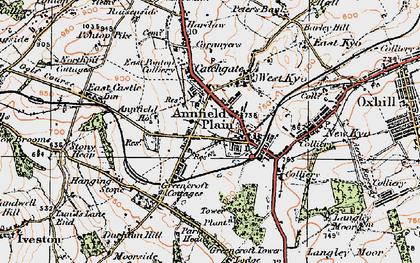 Old map of Greencroft in 1925