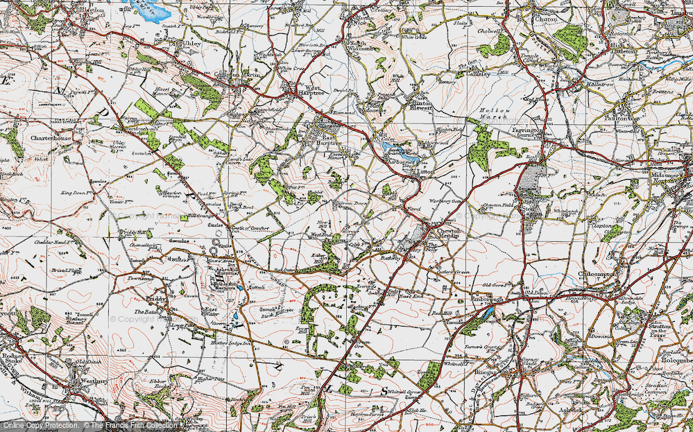 Old Map of Historic Map covering Buckley Wood in 1919