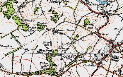Old map of Greendown in 1919