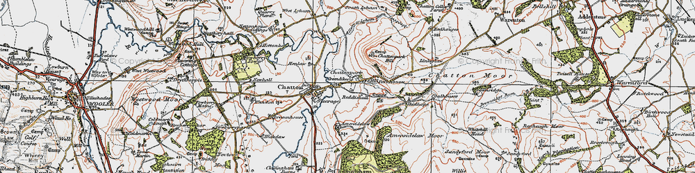 Old map of Amersidelaw Moor in 1926