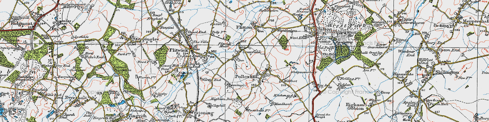 Old map of Greenfield in 1919