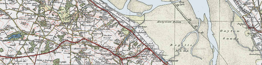 Old map of Greenfield in 1924