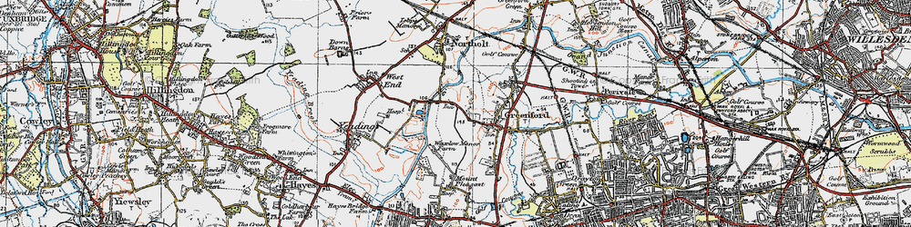 Old map of Greenford in 1920