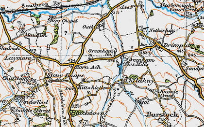 Old map of Greenham in 1919