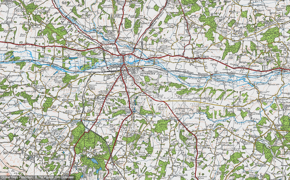 Old Map of Greenham, 1919 in 1919