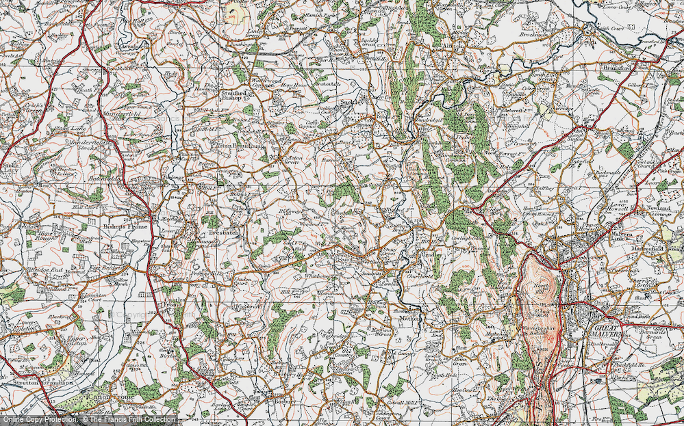 Old Map of Greenhill, 1920 in 1920