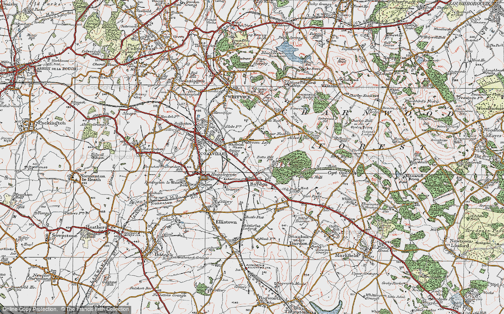 Old Map of Greenhill, 1921 in 1921