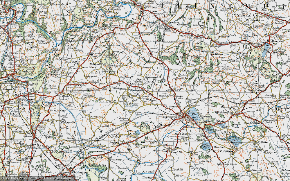 Old Map of Greenhill Bank, 1921 in 1921