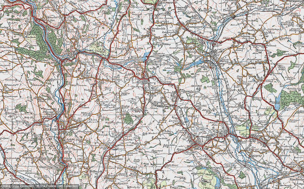 Old Map of Greenhillocks, 1921 in 1921