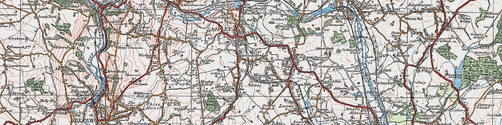 Old map of Greenhillocks in 1921