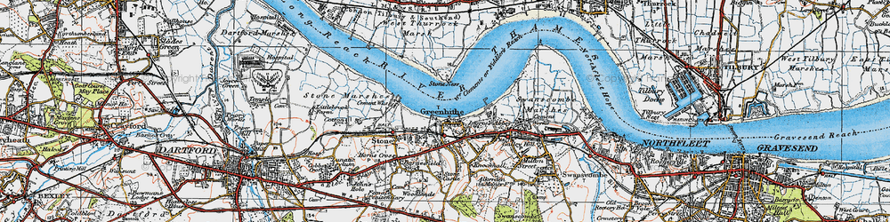 Old map of Greenhithe in 1920
