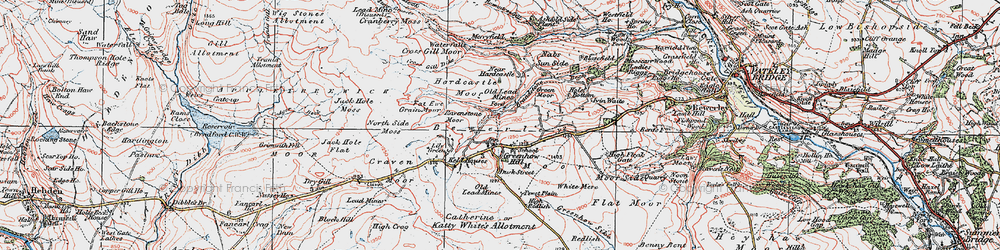 Old map of Bewerley Moor in 1925