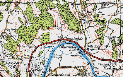 Old map of Greenlands in 1919
