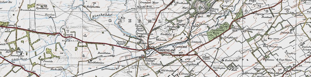 Old map of Greenlaw in 1926