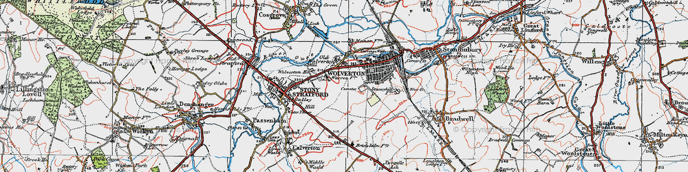 Old map of Greenleys in 1919