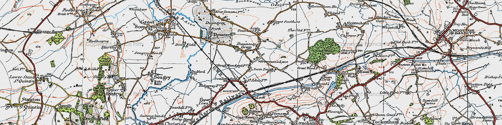 Old map of Greenman's Lane in 1919