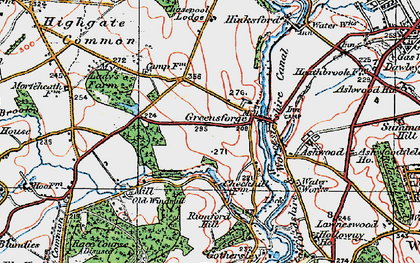 Old map of Greensforge in 1921
