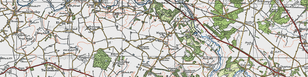 Old map of Greensgate in 1921