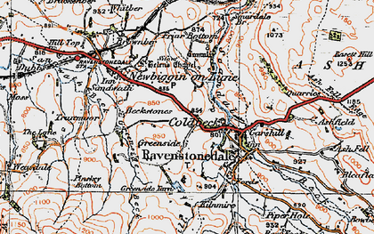 Old map of Greenside in 1925