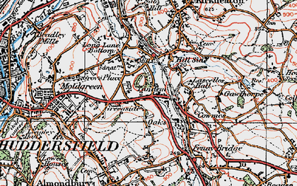 Old map of Greenside in 1925