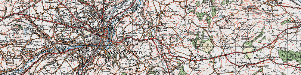 Old map of Greenside in 1925