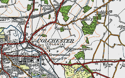 Old map of Greenstead in 1921