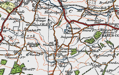Old map of Greenstead Green in 1921