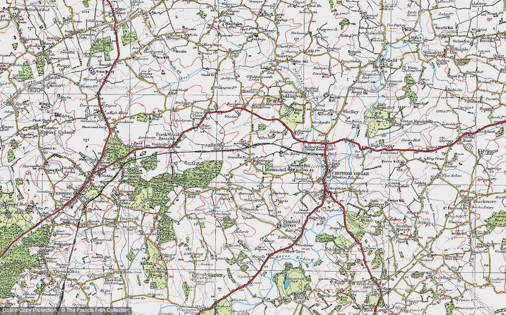 Old Map of Greensted Green, 1920 in 1920
