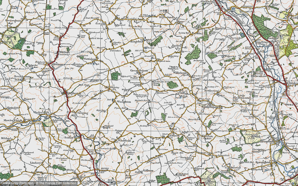 Old Map of Greenstreet Green, 1921 in 1921