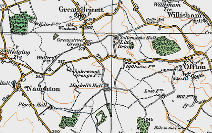 Old map of Greenstreet Green in 1921