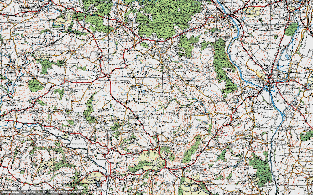 Old Map of Historic Map covering Worsley Ho in 1920