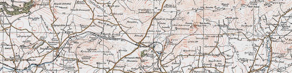 Old map of Trepant in 1922