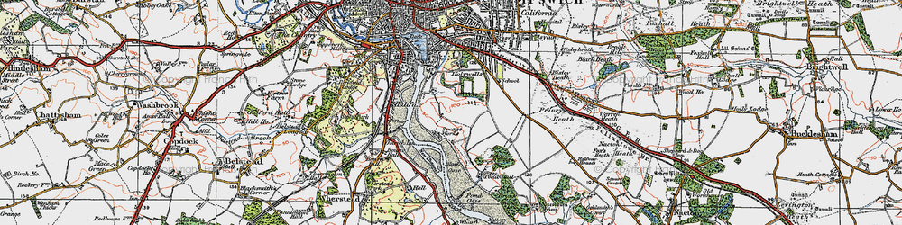 Old map of Greenwich in 1921