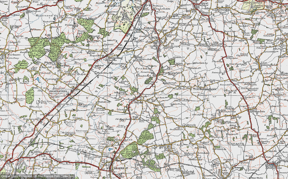 Old Map of Greenwoods, 1920 in 1920