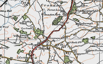 Old map of Greenwoods in 1920