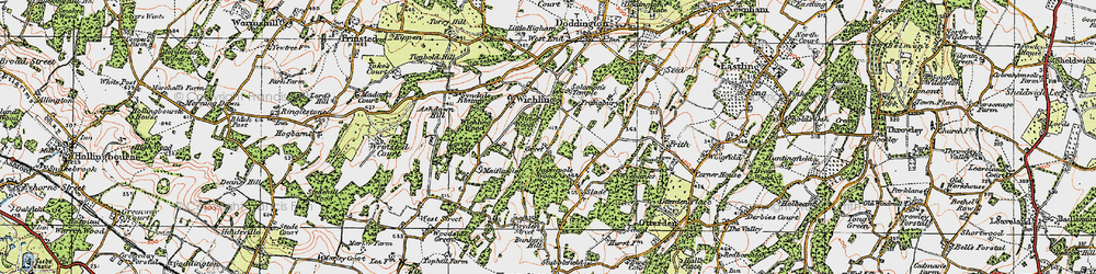 Old map of Wichling Wood in 1921