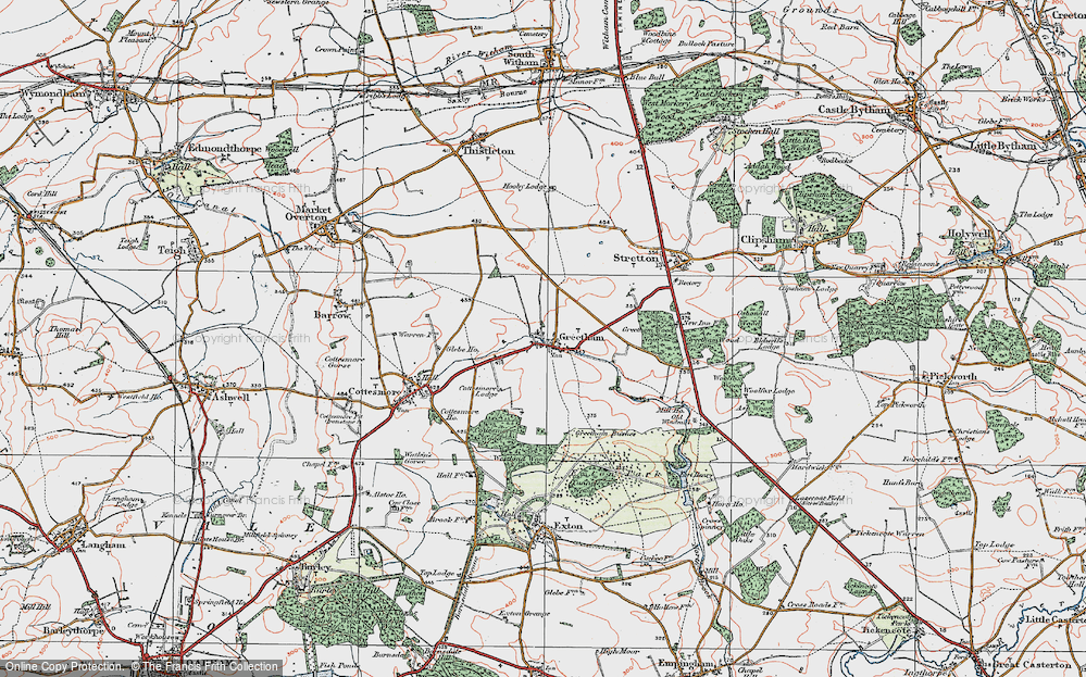 Old Map of Greetham, 1922 in 1922